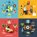 Wine Flat 2x2 Icons Set Royalty Free Stock Photo