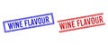 Grunge Textured WINE FLAVOUR Stamps with Double Lines