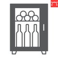 Wine fridge glyph icon Royalty Free Stock Photo