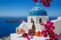 Wine and fruit for two on  the island of Santorini Royalty Free Stock Photo