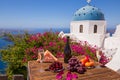 Wine and fruit for two on the table Royalty Free Stock Photo