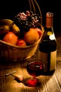 Wine and fruits