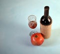 Wine garnet and wineglass
