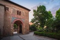 Wine Gate (Puerta del Vino) at Alhambra at sunset - Granada, Andalusia, Spain Royalty Free Stock Photo