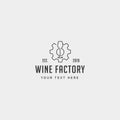 wine gear logo design alcohol factory vector icon element Royalty Free Stock Photo