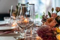 wine glas on a laid table