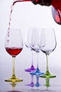 Wine glases with decanter