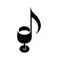 Wine glass as note. Score of music creative logo