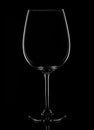 Wine Glass on black background.