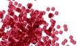 Wine glass blocks randomly positioned in space with white background