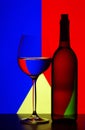 Wine glass and bottle Royalty Free Stock Photo