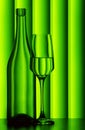 Wine glass and bottle Royalty Free Stock Photo