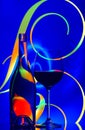 Wine glass and bottle abstract Royalty Free Stock Photo