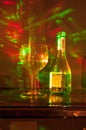 Wine glass and bottle abstract glowing pattern Royalty Free Stock Photo