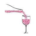 Wine with heart vector illustration