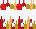 Wine glass and bottle icon vector color on white background. wine glass and bottle symbol illustration template color editable Royalty Free Stock Photo