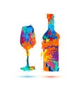 Wine glass and bottle Royalty Free Stock Photo