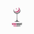 Wine glass concept. Wine night moon design