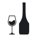 Wine glass cup and bottle icon. Symbol beverage Royalty Free Stock Photo