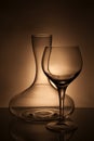 Wine glass and decanter