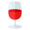 Wine Glass Flat Icon Isolated on White