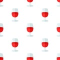 Wine Glass Flat Icon Seamless Pattern