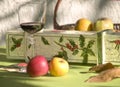 Wine glass and fruit Royalty Free Stock Photo
