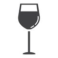 Wine glass glyph icon, food and drink, alcohol Royalty Free Stock Photo