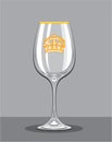 Wine Glass gold rim n crown