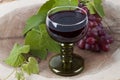 Wine glass and grapes Royalty Free Stock Photo