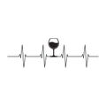 Wine Glass Heartbeat vector illustration Royalty Free Stock Photo