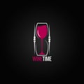 Wine glass hourglass concept design background