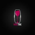 Wine glass hourglass concept design background Royalty Free Stock Photo
