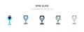 Wine glass icon in different style vector illustration. two colored and black wine glass vector icons designed in filled, outline Royalty Free Stock Photo