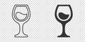 Wine glass icon in flat style. Champagne beverage vector illustration on isolated background. Cocktail drink sign business concept Royalty Free Stock Photo