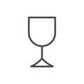 Wine glass icon vector. Outline drink, line alcohol symbol.