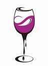 Decorative Wine glass . Vector illustration