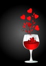 Wine glass with heart