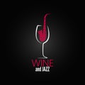 Wine glass jazz design concept background Royalty Free Stock Photo