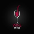 Wine glass jazz design concept background