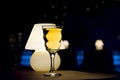 Wine glass and lamp