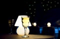 Wine glass and lamp