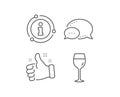 Wine glass line icon. Bordeaux glass sign. Vector