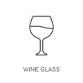 Wine glass linear icon. Modern outline Wine glass logo concept o