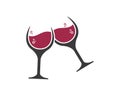 wine glass logo icon vector illustration design