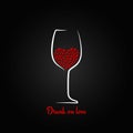 Wine glass love concept design background