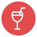 Wine Glass Outline bold Vector Icon which can be easily modified or Edited Royalty Free Stock Photo