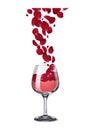 Wine Glass Petals Composition Royalty Free Stock Photo