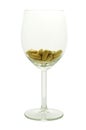 Wine glass with pills