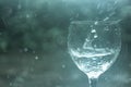 Wine glass in the rain Royalty Free Stock Photo